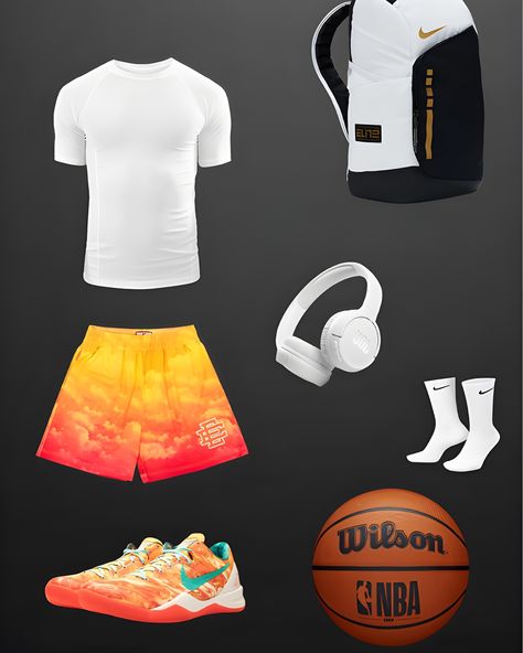 Outfit ideas 4 hoopers🏀. Link in bio🔗✅. #basketball #outfit #clothing #foryou #athletes #nba #hiphop Basketball Workout Clothes, Basketball Essentials, Basketball Tracksuit, Sports Bag Essentials Basketball, Basketball Outfit, Eybl Basketball Gear, Basketball Clothing And Equipment, Basketball Gear, Basketball Clothes