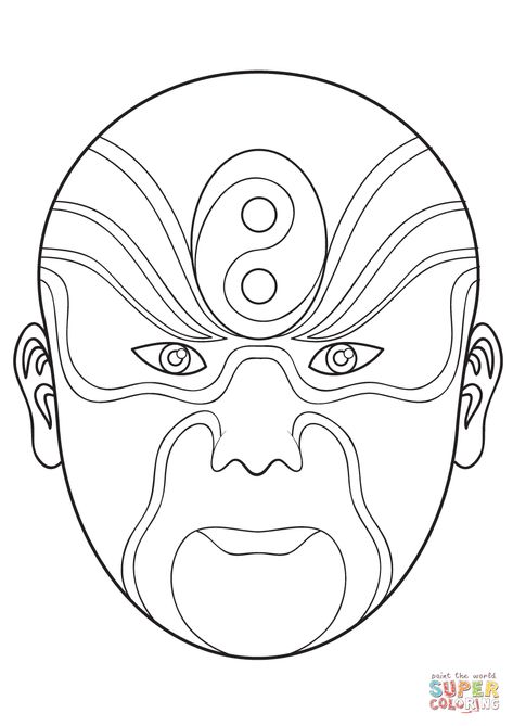 849×1200 Mask Coloring Page, Chinese Opera Mask, Chinese Mask, Opera Costumes, Aztec Mask, Coloring Mask, Opera Mask, Peking Opera, Beijing Opera