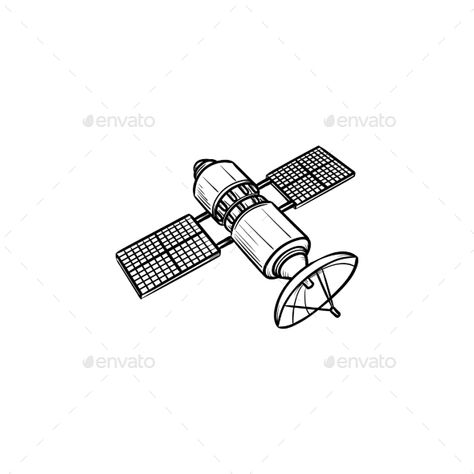 Satellite Hand Drawn Outline Doodle Icon #Drawn, #Hand, #Satellite, #Icon How To Draw A Satellite, Satelite Illustrations, Space Satellite Drawing, Space Satellite Illustration, Satellite Tattoo Ideas, Satellite Sketch, Satelite Drawings, Chinese Satellite Tattoo, Satellite Tattoos