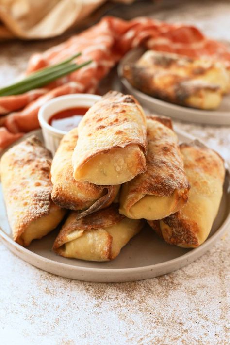 Air Fryer Crab Rangoon Egg Rolls, Asian Sweet Chili Sauce, Air Fryer Crab Rangoon, Crab Rangoon Egg Rolls, Crab Rangoon Filling, Air Fryer Crab, Air Fryer Oven Recipes, Crab Rangoon, Egg Roll Recipes