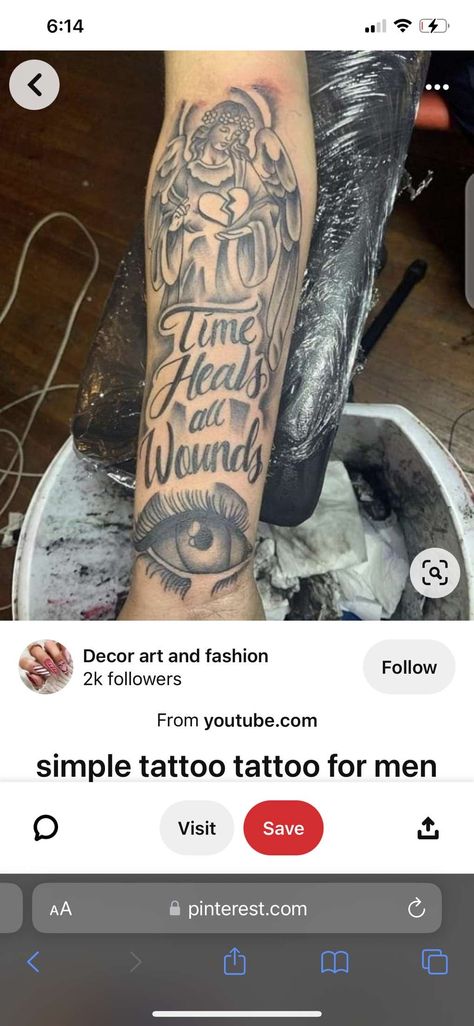 Time Heals What Lessons Cannot Tattoo, Time Heals All Wounds Tattoo, Simple Tattoos, Tattoos For Guys, All About Time, Healing, Tattoos, Quick Saves