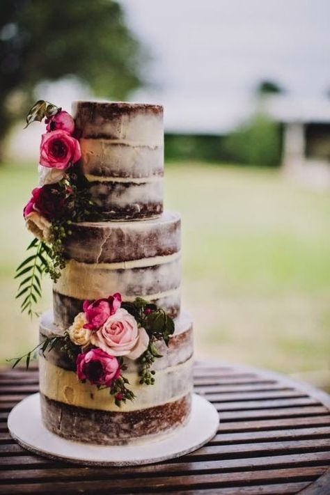 Bohemian Wedding Cakes, Naked Carrot Cake, Bohemian Wedding Cake, The Wedding Cake, Chocolate Wedding Cake, Hippie Wedding, Dream Destination Wedding, Wedding Cake Rustic, Rustic Cake