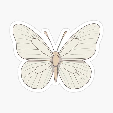 Get my art printed on awesome products. Support me at Redbubble #RBandME: https://www.redbubble.com/i/sticker/cryptic-wood-white-butterfly-by-Atlantico54/161274255.EJUG5?asc=u Art Stickers Printable, White Butterfly Sticker, Ios Stickers, Butterflies Printable, Sticker Freebies, Stickers Journaling, Ios Emoji, Wood Butterfly, Scrapbook Printing