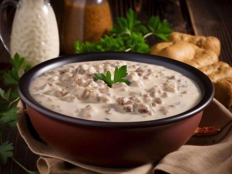 Crockpot Sausage Gravy, Gravy Recipe Easy, Crockpot Sausage, Sausage Gravy Recipe, Gravy Packet, Easy Crockpot Dinners, Crockpot Breakfast, Work Meals, Gravy Recipe