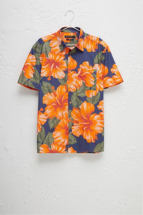 Tropical Flower Plants, Orange Flower, Hawaii Shirt, Juno, Orange Flowers, Popular Style, Summer Shirts, Mesh Fabric, Hawaiian Shirt