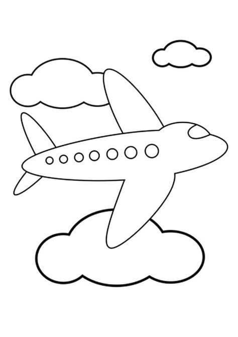 Coloring Pages for Kids Toddler Coloring Page, Coloring Pages For Toddlers Printables, Preschool Coloring Pages Printables, Drawings For Kids To Color, Coloring For Toddlers, Toddler Coloring Pages, Transportation Coloring Pages, Airplane In The Sky, Coloring Pages For Toddlers