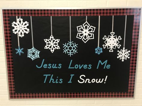 Jesus Winter Bulletin Board, Christmas Bulletin Board Ideas Preschool Religious, January Sunday School Bulletin Boards, Christian January Bulletin Boards, Winter Bible Class Bulletin Board, Bulletin Board Ideas For Teachers Winter, Christian School Christmas Bulletin Board, January Christian Bulletin Board Ideas, Christmas Bulletin Board Christian