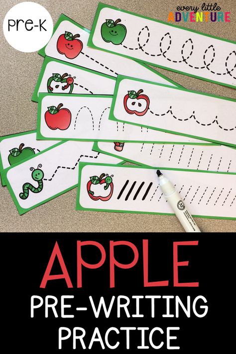 apple worksheets for preschool 3s Preschool, Apple Literacy, Preschool Apple Activities, Preschool Apple Theme, September Preschool, Pre Writing Practice, Apple Lessons, Literacy Activities Preschool, Apple Preschool