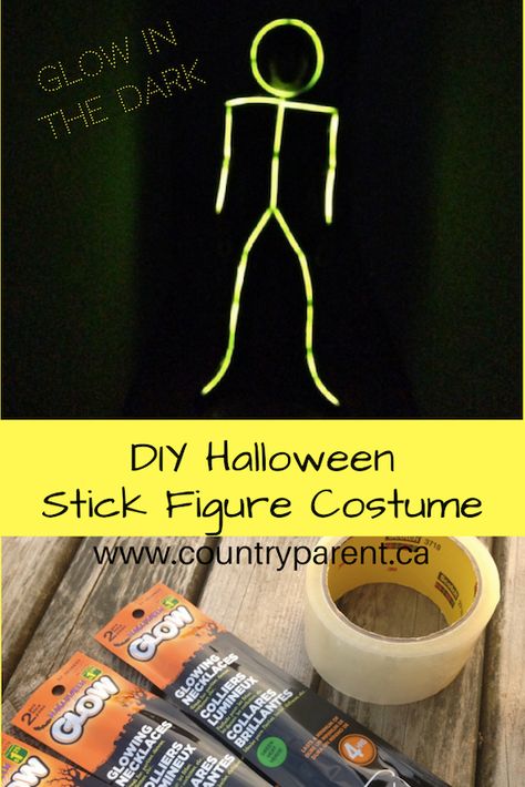 Glow In The Dark Costume Diy, Diy Stickman Costume, Halloween Costume Diy Men, Glow Stick Costume Diy, Easy Diy Boys Halloween Costumes, Glow In The Dark Halloween Costumes, Stick Man Halloween Costume, Diy Boys Halloween Costumes, Stick Figure Halloween Costume