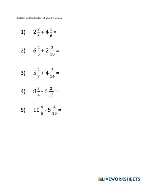 Adding Mixed Fractions, Mixed Fractions Worksheets, Mixed Fractions, Addition Of Fractions, Adding Fractions, School Timetable, Adding And Subtracting Fractions, Mixed Numbers, Equivalent Fractions