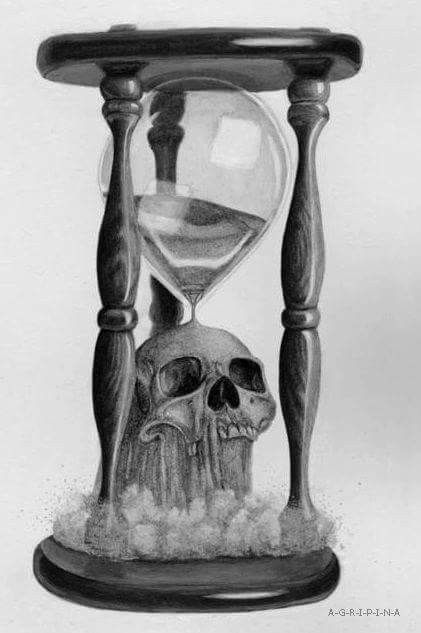 Hour Glass Tattoo Design, Hourglass Drawing, Hourglass Tattoo, Reaper Tattoo, Skull Sleeve Tattoos, Clock Tattoo Design, Sand Clock, Creative Tattoo, Hourglasses