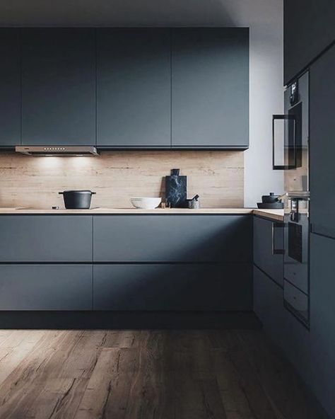 Contemporary Kitchen Design Ideas - Contemporary - Kitchen - Columbus - by Everingham Design | Houzz Container Studio, Black Kitchen Design, Model Dapur, Серая Кухня, Kabinet Dapur, Black Interior Design, Beautiful Kitchen Designs, Contemporary Kitchen Design, Interior Modern