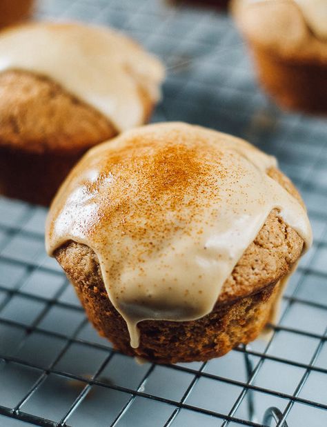 Chai Muffins with an espresso glaze Chai Muffins, Espresso Glaze, Chocolate Chip Muffins, Eat Dessert First, Eat Dessert, Muffin Recipes, Let Them Eat Cake, Coffee Lovers, Sweet Recipes