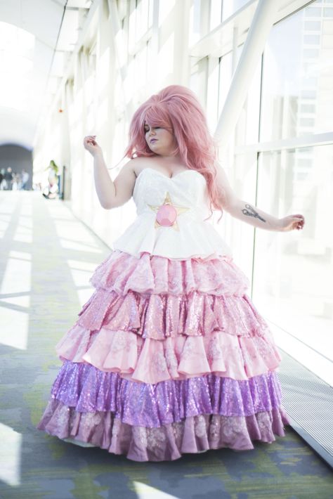 Rose Quartz Steven Universe Cosplay, Rose Quartz Cosplay, Steven Universe Costume, Rose Quartz Steven Universe, Steven Universe Cosplay, Cristal Gems, Cosplay Ideas, Pink Diamond, Steven Universe