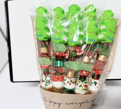 12in Holiday candy kabob bouquet gift. Christmas Candy Kabobs, Christmas Party Treats, Candy Kabobs, Bouquet Gift, Gift Bouquet, Holiday Candy, Treat Gift, Party Treats, Dec 1