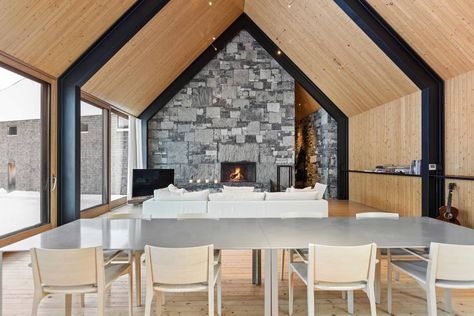 See inside this delightful nature-inspired modern farmhouse in Vermont Gable House, Structural Insulated Panels, Light Hardwood, Light Hardwood Floors, Insulated Panels, Wood Shingles, Cedar Shingles, House Architecture, Stone House