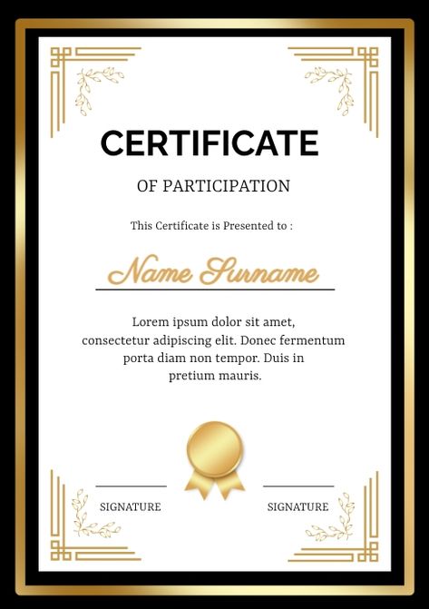 Certificate Frame Design, Certificate Of Participation, Certificate Designs, Certificate Of Participation Template, Certificate Layout, Create Certificate, Blank Certificate Template, Graduation Invitation Cards, Ramadan Prayer