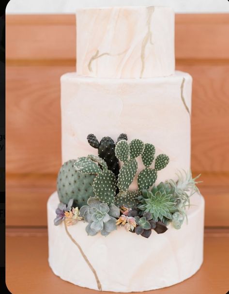 Cactus Wedding Cake, Wedding Cakes Floral, Marble Wedding Cake, Western Wedding Cakes, Cakes Floral, Succulent Wedding Cakes, Wedding Cakes Ideas, Southwestern Wedding, Succulent Cake