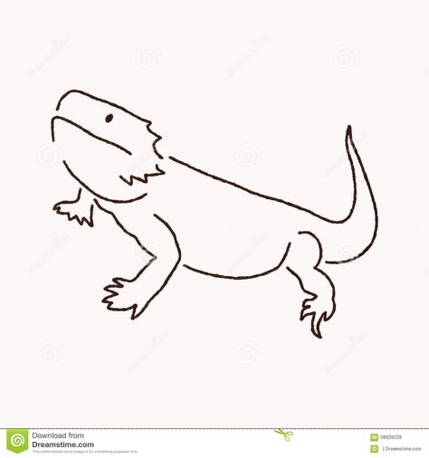 Dragon Drawing Easy, Dragon Tattoo Simple, Dragon Tattoo Outline, Cartoon Lizard, Bearded Dragon Tattoo, Lizard Tattoo, Bearded Dragon Cute, Cute Lizard, Tattoo Simple