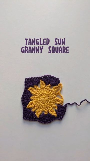 Tangled Sun Granny Square, Rapunzel Granny Square, Tangled Granny Square, Tangled Sun Crochet, Crochet Sun Granny Square, Tangled Crochet, Sun Granny Square, Rapunzel Sun, Tangled Sun