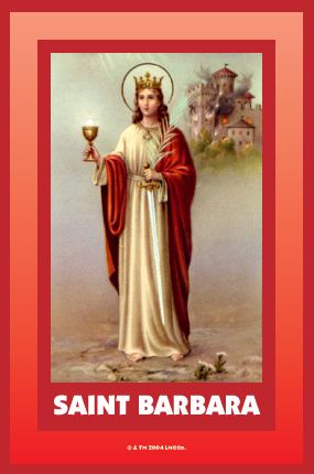 Lucky W Amulet Archive: Good Luck Charms, Magic Talismans ... Saint Charles Borromeo, Christian Saints, Religious Imagery, Female Saints, St Barbara, Saint Barbara, Vintage Holy Cards, Saints Days, Saints And Sinners