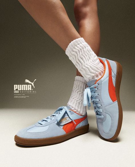 Blue Low-top Chunky Sneakers For Streetwear, Uk Girl, Puma Palermo, Red Converse, Spring Sneakers, The Terrace, Pumas Shoes, Retro Sneakers, Fashion Aesthetics