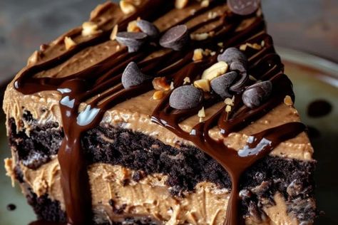 Chocolate Peanut Butter Ooey Gooey Cake - recipestasteful Chocolate Peanut Butter Ooey Gooey Cake, Dessert With Few Ingredients, Ooey Gooey Cake, Chocolate Butter Cake, Butter Cake Cookies, Ooey Gooey Butter Cake, Butter Desserts, Desserts With Few Ingredients, Chocolate Peanut Butter Brownies