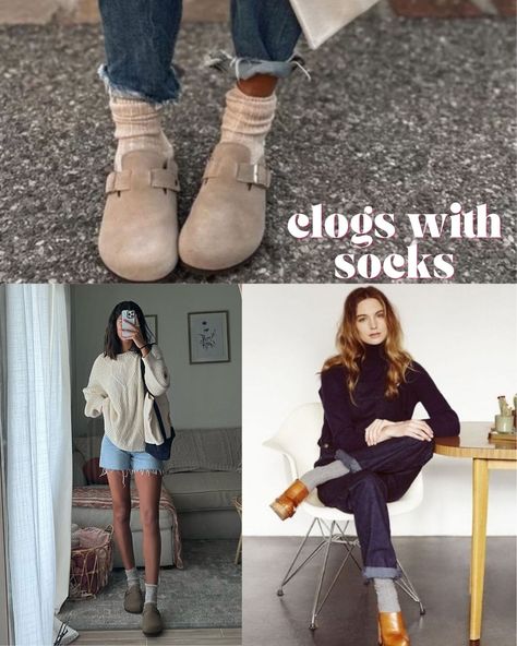 How To Wear Clogs With Jeans 2023, Boston Clogs With Socks Outfit, Rothy’s Clogs, Clogs Spring Outfit, Socks For Birkenstock Clogs, Boston Clogs With Shorts, Boston Clogs Socks, How To Style Clogs With Socks, Birkenstock Clogs Socks