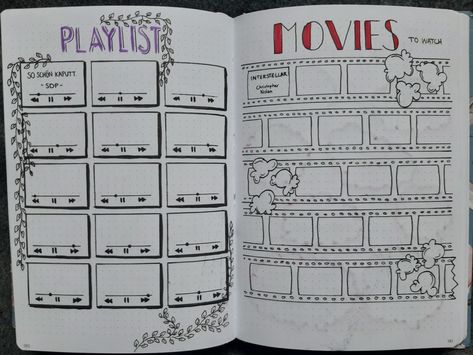 Favorite Characters Journal, Journaling Playlist, Bullet Journal Outline, Bujo Playlist, Music Tracker, Bullet Journal Yearly, Bullet Journal Prompts, Bullet Journal Work, Cute Writing