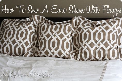 Euro sham w flange tutorial Euro Shams Diy, Diy Pillow Shams, Pillow Covers Tutorial, Euro Pillow Covers, Diy Pillow Covers, European Pillows, Crochet Pillow Cover, Sewing Pillows, Euro Pillow