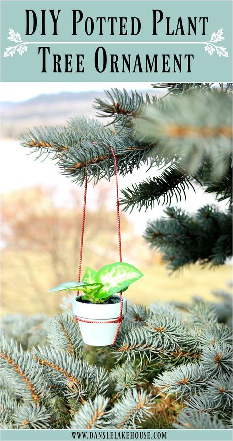 DIY Potted Plant Christmas Tree Ornament - Anthro Knock Off Plant Christmas Tree, Ornament Inspiration, Plant Workshop, Up Craft, Herb Garden Kit, Plant Pot Diy, Old World Christmas Ornaments, Diy Christmas Tree Ornaments, Garden Christmas