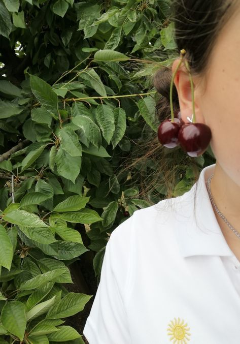 #cherry # trend #sun #hairstyle #shit #tree #nature #summer #vibe #earring#new Lana Core, Cherry Blossom, Blossom, Cherry, Sun, Yellow, Hair Styles, Pins, Quick Saves