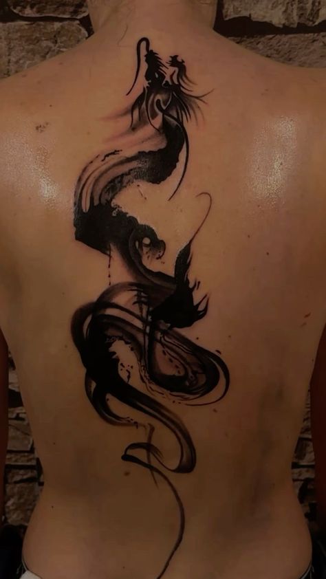 Big Dragon Tattoo, Dragon Tattoo Back, Tattoo Fe, Protection Tattoo, Masculine Tattoos, Body Tattoo Design, Dragon Sleeve, Dragon Tattoo Art, Chinese Dragon Tattoos