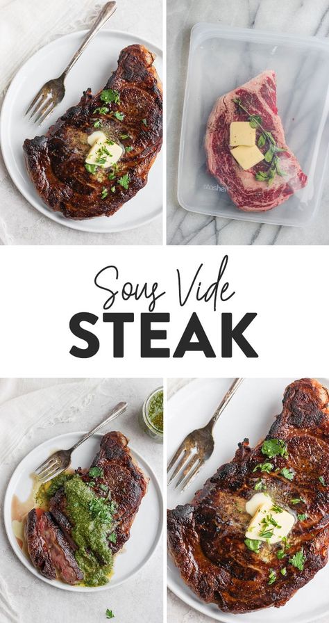 Sous Vide Steak Recipe, Instant Pot Sous Vide, Sous Vide Pork, Sous Vide Steak, Sous Vide Recipes, Dinner Meal Prep, Sous Vide Cooking, Steak Recipe, How To Cook Steak