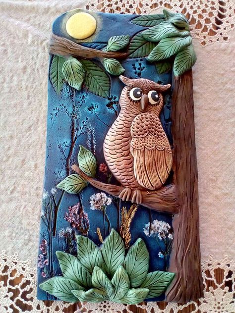 Mould It Fevicryl Ideas, 3d Clay Art, Polymer Clay Birds, Jose Ramirez, Aesthetic Clay, Handmade Wall Hangings, Clay Fairy House, Owl Sculpture, 3d Mural