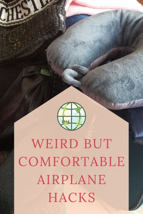 How to be comfortable on an airplane, comfortable when flying.   Things to bring on an airplane with you. Travel tips!  How to sleep on an airplane! Airplane Comfort Kit, Airplane Tips Hacks, Plane Sleeping Hacks, Airplane Self Care, Tips For Sleeping On A Plane, Airplane Seat Back Organizer Diy, Airplane Comfort Hacks, How To Sleep On A Plane Long Flights, Travel Pillow Hack