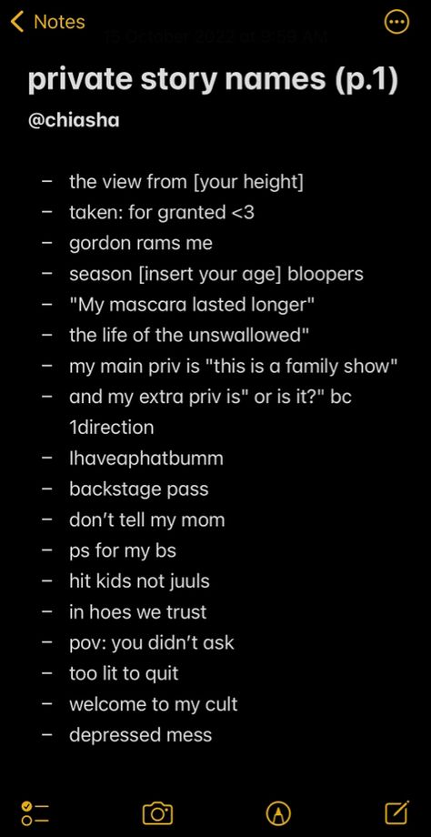 What To Name Your Instagram Highlights, Private Acc Bio For Instagram, Writing Page Name Ideas For Instagram, Bios For Pvt Account, Funny Insta Id Names, Bios For Instagram Private Account, Funny Caption For Profile Picture, What To Post On Private Instagram, Insta Spam Account Ideas