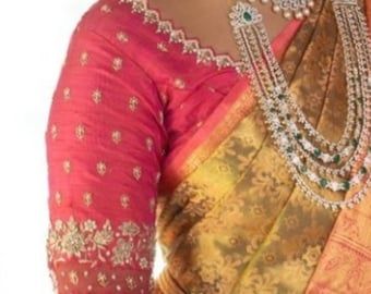 Kids Saree, Maggam Blouses, Blouse Maggam Work, Latest Bridal Blouse Designs, Cutwork Blouse, Maggam Work Blouse, Saree Photos, Wedding Saree Blouse Designs, Maggam Works