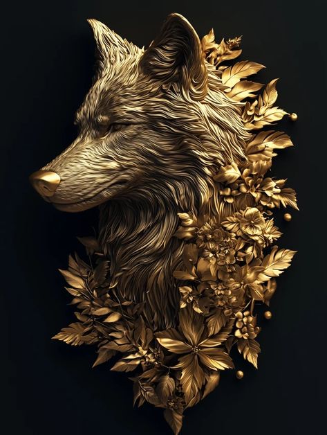 Golden Wolf, Colour Aesthetic, Golden Colour, Golden Color, Wolves, Black Background, Coming Out, A Black, Black Backgrounds