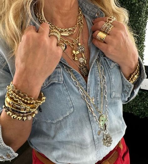 Lori Hirshleifer, The Gangs All Here, Maximalist Jewelry, Dope Jewelry Accessories, Gold Girl, Dope Jewelry, Chunky Jewelry, November 23, Funky Jewelry