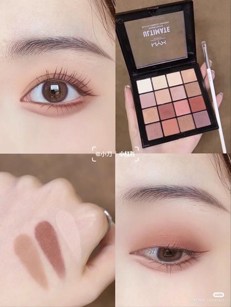 Make Up For Tutorial, Eye Makeup Brushes Guide, Korean Natural Makeup, Applying Eyeshadow, Soft Eye Makeup, Cute Eye Makeup, Doll Eye Makeup, Korean Eye Makeup, Makeup Accesories