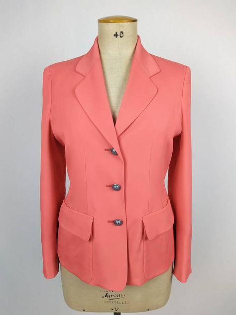 MOSCHINO CHEAP and CHIC vintage 90s coral pink blazer Moschino Cheap And Chic, Pink Blazer, Chic Vintage, Metal Logo, Vintage Designer, Metallic Logo, Coral Pink, Vintage Chic, Moschino