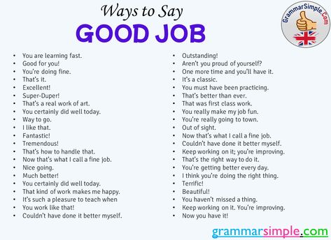 Ways to Say Good Job in English Speaking - Grammar Simple English Language Learning Activities, 30 Day Writing Challenge, Linking Words, Language And Literature, Good Vocabulary Words, Good Vocabulary, Writing Challenge, English Writing Skills, Words To Use