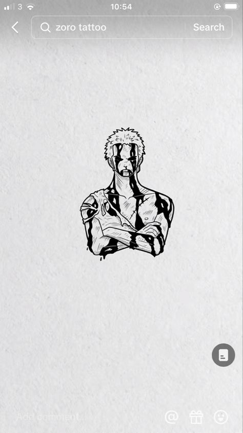 One Piece Zoro Tattoo Ideas, Zoro Nothing Happened Tattoo, Zoro Tattoo, Art Inspired Tattoos, Nothing Happened, Simple Anime, One Piece Tattoos, Inspired Tattoos, Pieces Tattoo