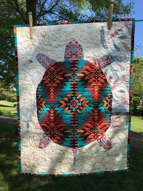 Turtle Quilt Pattern, Turtle Applique, American Quilts Patterns, Deer Quilt, Wildlife Quilts, Native American Quilt, Southwest Quilts, Turtle Quilt, Nancy Notions