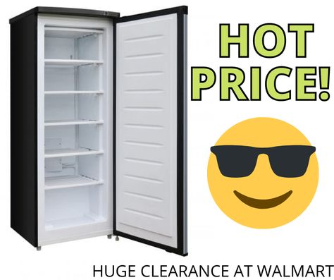 Frigidaire Upright Freezer only $50 at Walmart!!!! Walmart Hack, Walmart Store, Walmart Deals, Chest Freezer, Upright Freezer, Small Corner, Freezers, Wire Shelving, Uneven Floor