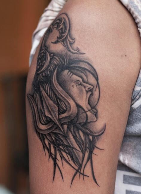 Angry Lord Shiva Tattoos For Men Shiva Tattoos For Men, Shiva Tattoo Ideas, Lord Shiva Tattoos, Ganesha Tattoos, Tattoos Buddha, Bholenath Tattoo, Om Trishul Tattoo, Lord Shiva Tattoo, Crown Tattoo Men