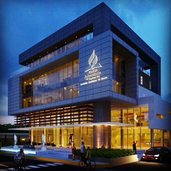 Commercial Facade Design Architecture, Acp Exterior Design Commercial, Commercial Design Exterior Facades, Commercial Elevation Design, Commercial Building Exterior, Hotel Elevation, Commercial Building Plans, Hospital Design Architecture, Hotel Design Architecture