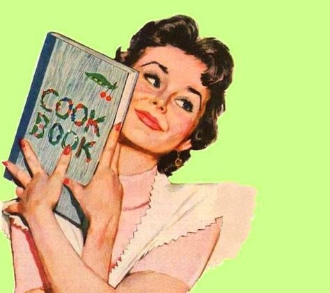 Illustrated Cookbook, Vintage Housewife, Happy Housewife, Etiquette Vintage, Retro Housewife, Pinup Art, Vintage Cooking, Retro Images, Casa Vintage