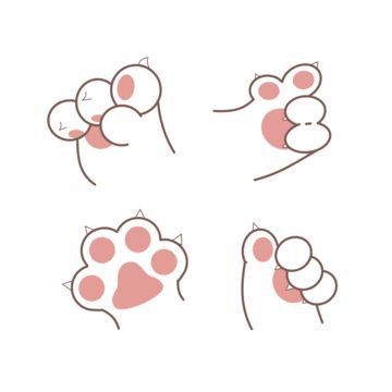 Cat Claw Illustration, Kitten Paws Drawing, Drawing Cat Paws, Cat Claws Drawing, Cat Paw Drawing Simple, Cat Paw Reference, Kitty Paws Drawing, Cute Cat Paws Drawing, How To Draw Cat Paws